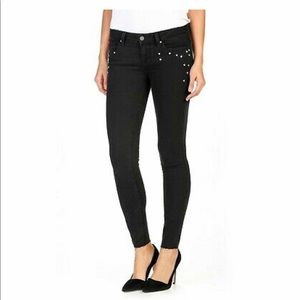 SOLD! Paige Verdugo Raw Hem Noir Studded Ankle Jeans P33